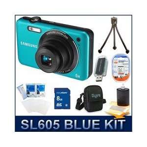  Samsung SL605 12 MP Digital Camera (Blue), 5x, 27 135mm 