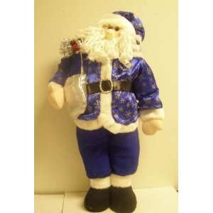  Christmas decoration blue And silver standing Santa Claus 
