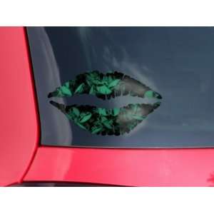  Lips Decal 9x5.5 Skulls Confetti Seafoam Green Automotive