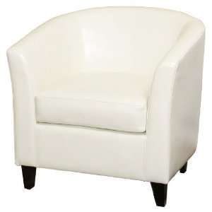  Petaluma Ivory Leather Club Chair Furniture & Decor