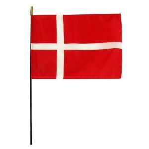  Denmark 8 x 12 Stick Flag: Patio, Lawn & Garden