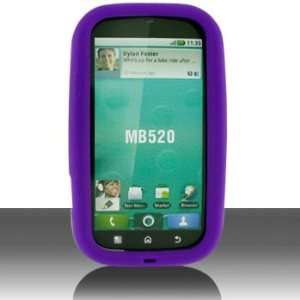  Purple Soft Silicon Skin Case Cover for Motorola MB520 