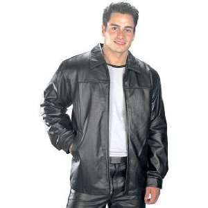   Classic Hip Length Zipper Leather Jacket Sz 2XL