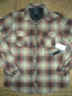   Brown Plaid Button Up BONDAR Flannel Lined Jacket / Coat S $70  