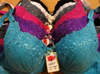 LOT 6 Bras Floral 99823 Sexy Stylish 32 42 B C D Cups  