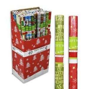 40 Sq Ft Christmas Gift Wrap Hard Insert Case Pack 60:  