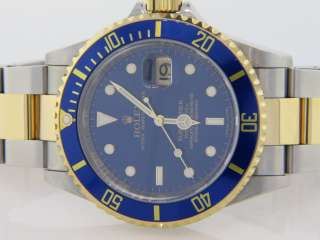 ROLEX SUBMARINER STAINLESS STEEL AND 18KT YELLOW GOLD BLUE DIAL MSN 