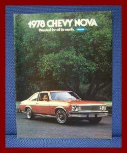 1978 Chevrolet NOVA Color Sales Brochure   inc Police  