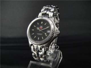 Tag Heuer Mens Mid Size Sel Black Dial SS Quarts Great  