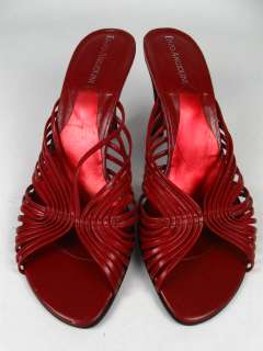 ENZO ANGIOLINI Wine Strappy Open Slides Heels Shoes 6M  