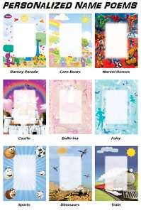   Personalized Childrens Name Poems   By Mail or EMail Attachment  