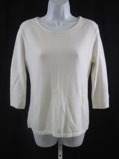  bidding on a joan vass ivory 3 4 sleeve pullover sweater shirt size 
