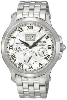 SEIKO Mens Watch Stainless Steel Band   Day Date   Premier Kinetic 