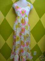 Vintage Retro Hippie Mod Flower Dress.Pink,White,yellow  