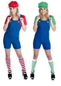 Ladies Plumbers Mate Mario and Luigi Style Costumes  
