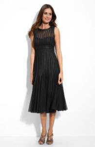 JS Collections Seamed Mesh Black Dress Sz 6 New  