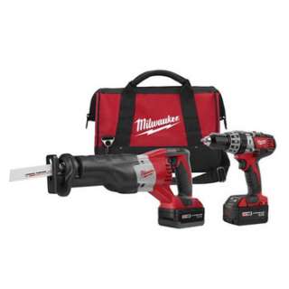 Milwaukee 18V Cordless M18 Lithium Ion 2 Tool Combo Kit with Bag 2694 