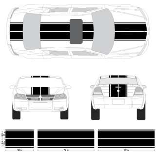 Dodge Avenger Dual Rally Racing Stripes, 3M Double Stripe Decals 