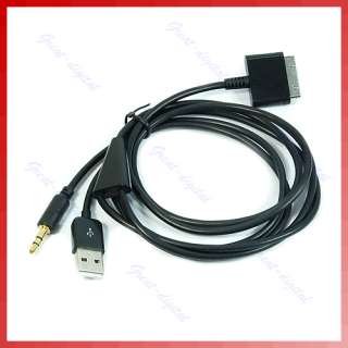 5mm Car AUX Audio Lineout USB Cable Charger For Apple iPod iPhone 
