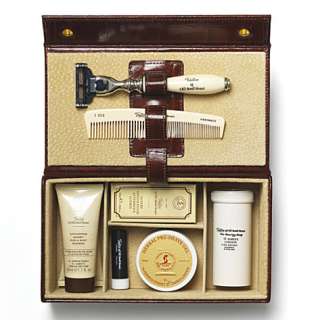 Grooming box in brown leather   TAYLOR OF OLD BOND STREET   Shaving 