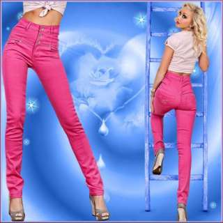 Damen Hose Corsagenhosen Jeans Pink Größe Neu Fashion  