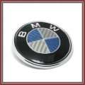 BMW Blue Real Carbon Fibre 82mm Bonnet Or Boot Badge Hood / BLAU 