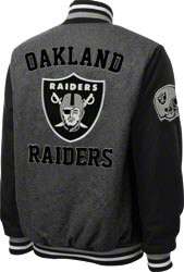 Oakland Raiders Grey Wool Varsity Jacket 