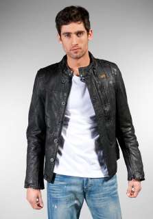 STAR Finner Leather Jacket in Black  