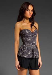 PARKER Strapless Corset Top in Gray Daisy  