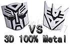 3D 100% Metal Transformers Optimus Prime Decals Emblems Car Motor 