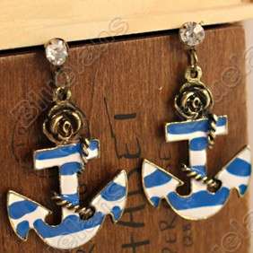 Fashion Vintage Navy Seaman Ship Anchor Stud Earring Earrings 5612 