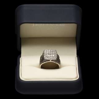 7800 CERTIFIED 14K WHITE GOLD 2.00CT DIAMOND MENS RING + NO RESERVE 