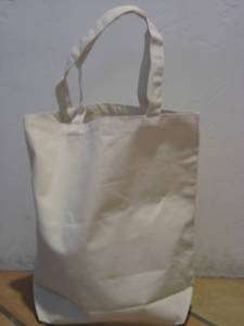 Plain Canvas Tote Bag Cotton New 12 x 17 x 5.5  