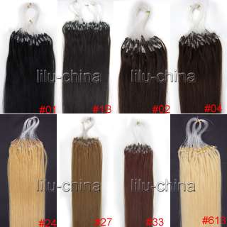 100s Mutiple Size Micro/Loop Ring Remy Human Hair Extensions in 8 