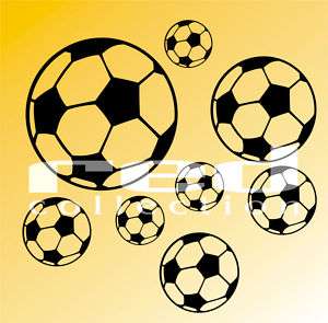 WANDTATTOO Ball Bälle Fußball Set XL  8 Fußbälle  