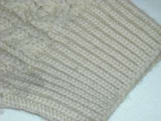   wool fisherman cable knit mens cardigan sweater Ireland Inis Crafts L