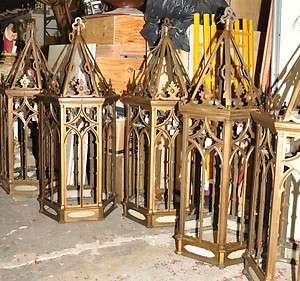 GREAT BRONZE LARGE GOTHIC CHURCH LIGHTS NICE!!  