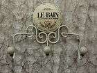 Shabby Chic Landhaus LE BAIN französischer Wand Haken Vintage creme 