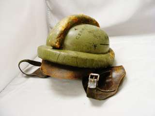   1918 WWI Captured German Soldier Aviation Crash Helmet ~ A.E.F France