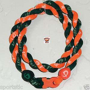 Phiten Tornado Custom Necklace:Bright Orange/Forest Grn  