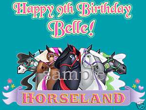 HORSELAND Edible CAKE Image Icing Topper Personalized  