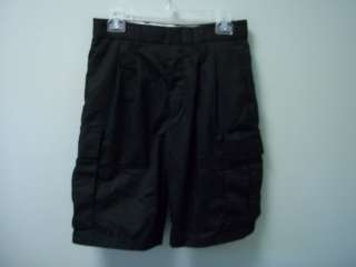   Black Work Casual Cargo Pockets Pleated Pleats Shorts 30 NEW  