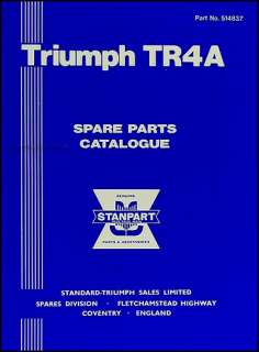 1965 1966 1967 Triumph TR4A Master Parts Catalog TR 4A Spare Part Book 