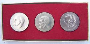 DDR 3 Medaillen Lenin Marx und Julius Fucik  