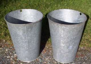 This auction is for 2 LARGE old galvanized sap bucketsin nice 