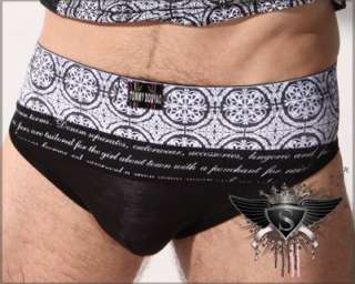 MG045 Black Elastic Goth Mens Underwear T back Briefs  
