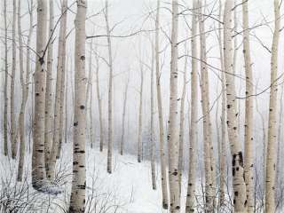 Alexander Volkov Snow AspensWinter Landscape  Trees  