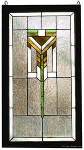 Prairie Tiffany Style Stained Glass Window Panel 30x17  