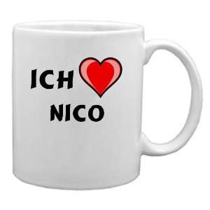 Keramische Tasse mit Ich liebe Nico Schrift  Küche 