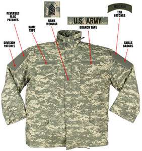 Military M 65 ACU Digital Camouflage Coat Army GI M65 Field Jacket 